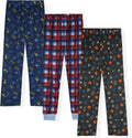 Boys Pajama Pants 3-Pack Soft Lightweight Sleepwear Bottoms with Elastic Waist Kids Lounge Pants for Boys