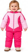 Girls' Bib Snow Pants and Ski Jacket Water-Resistant Snowsuit for Kids Winter Hooded Jacket