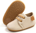 Baby Boys Girls Lace up Leather Sneakers Soft Rubber Sole Infant Moccasins Newborn Oxford Loafers Anti-Slip Toddler Wedding Uniform Dress Shoes