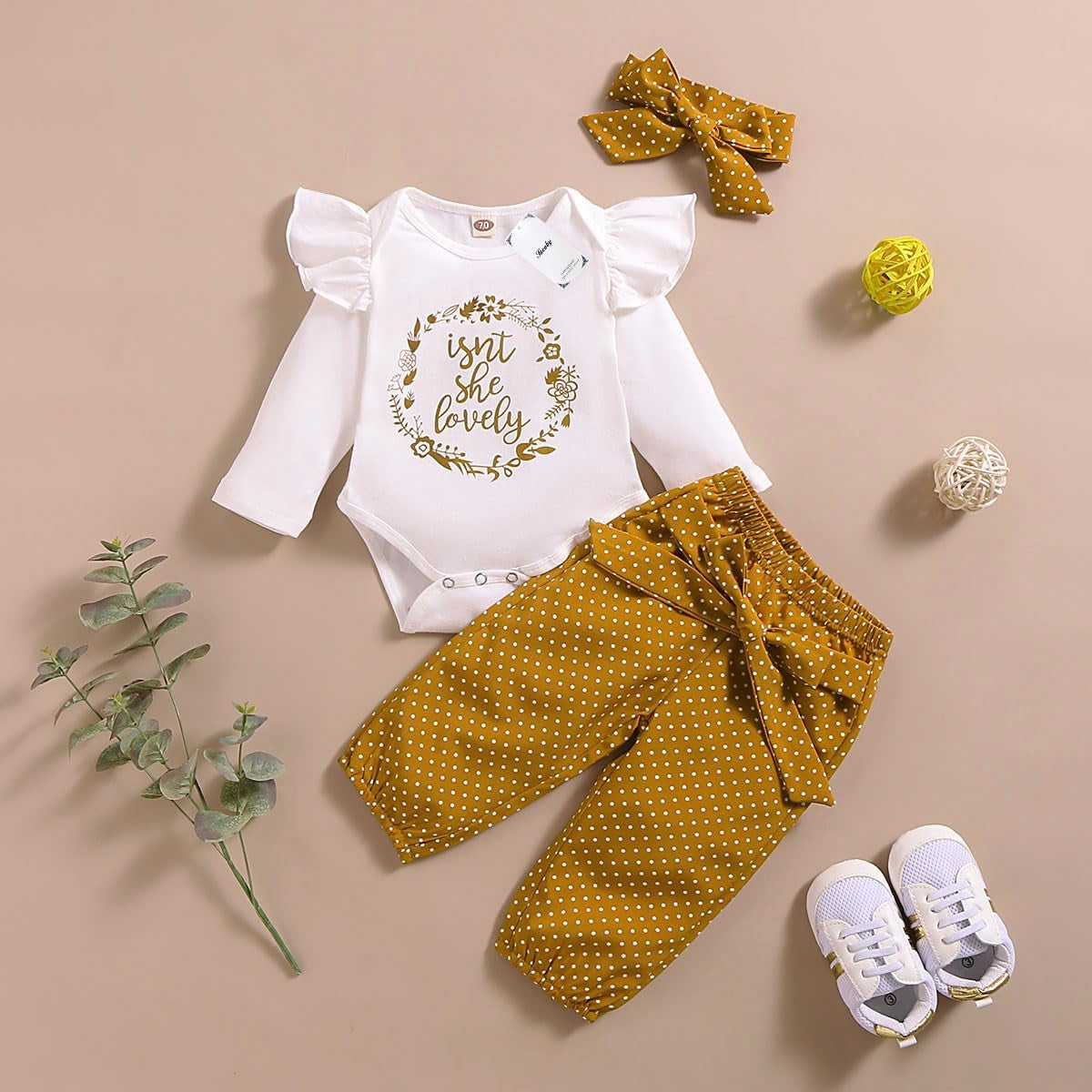 Infant Baby Girl Clothes Newborn Girl Outfit Long Sleeve Romper Pants Set Cute Baby Clothes for Girls Fall/Winter