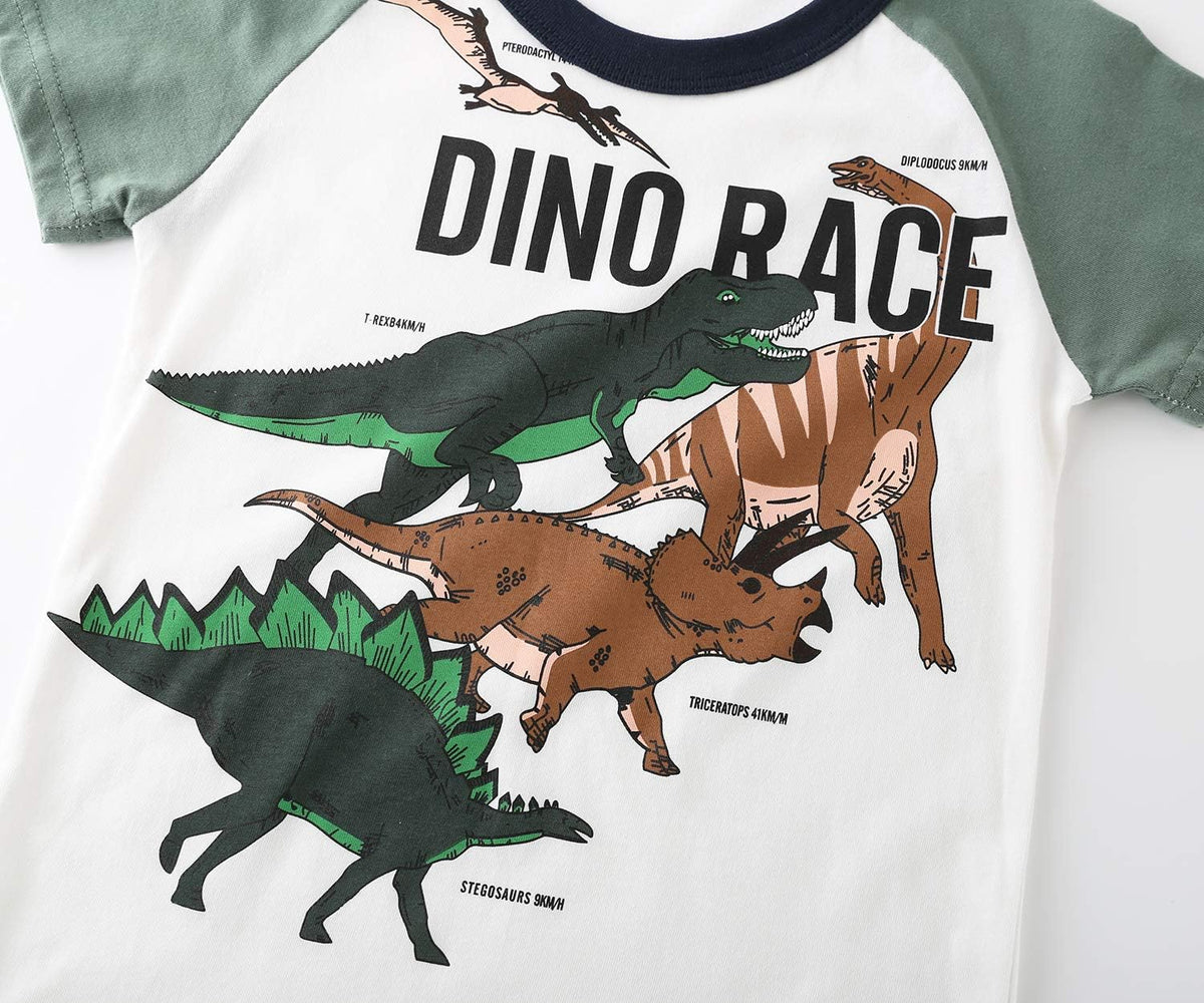 Boys Cotton Long Sleeve T-Shirts T Rex Dinosaur Shirt Graphic Tees