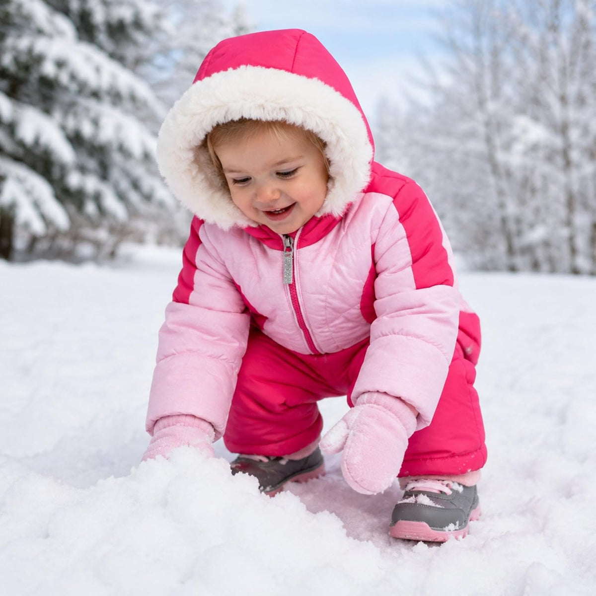 Girls' Bib Snow Pants and Ski Jacket Water-Resistant Snowsuit for Kids Winter Hooded Jacket