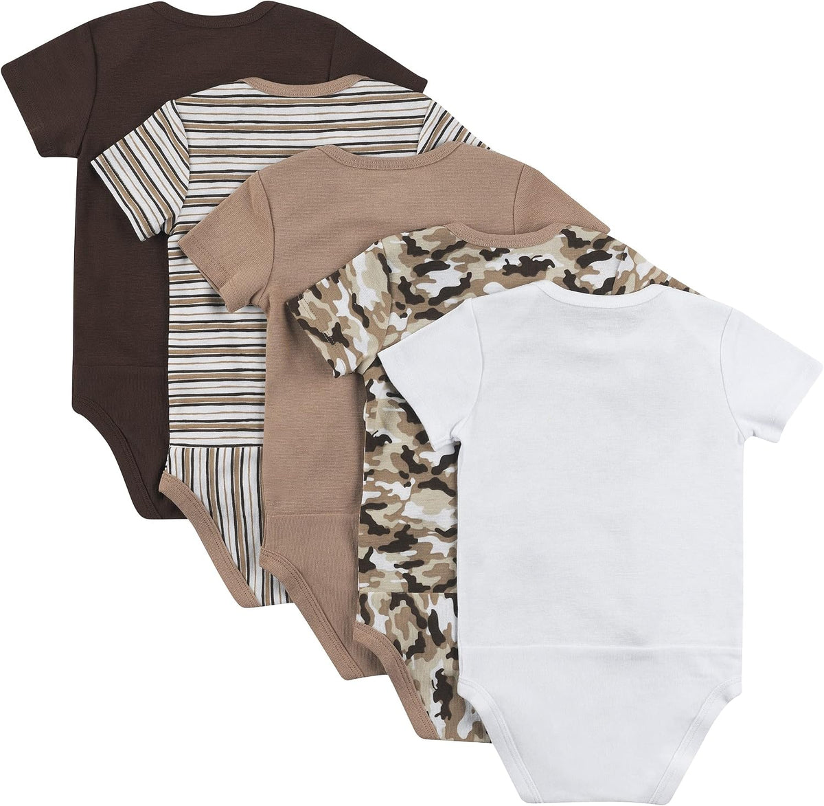 Baby Bodysuits, Ultimate Flexy Short Sleeve for Boys & Girls, 5-Pack