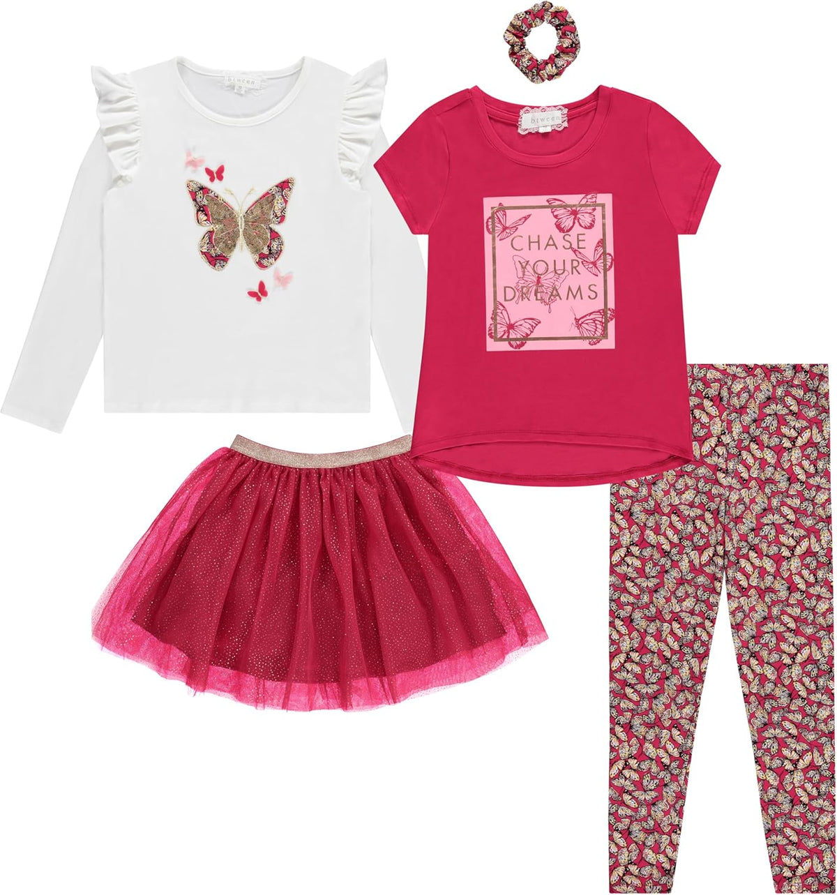 Girls Kids Clothing and Accessory Set 5 Piece Mix and Match Sets