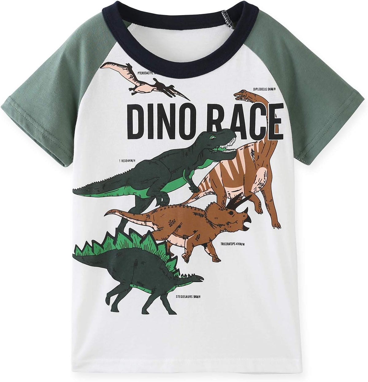 Boys Cotton Long Sleeve T-Shirts T Rex Dinosaur Shirt Graphic Tees