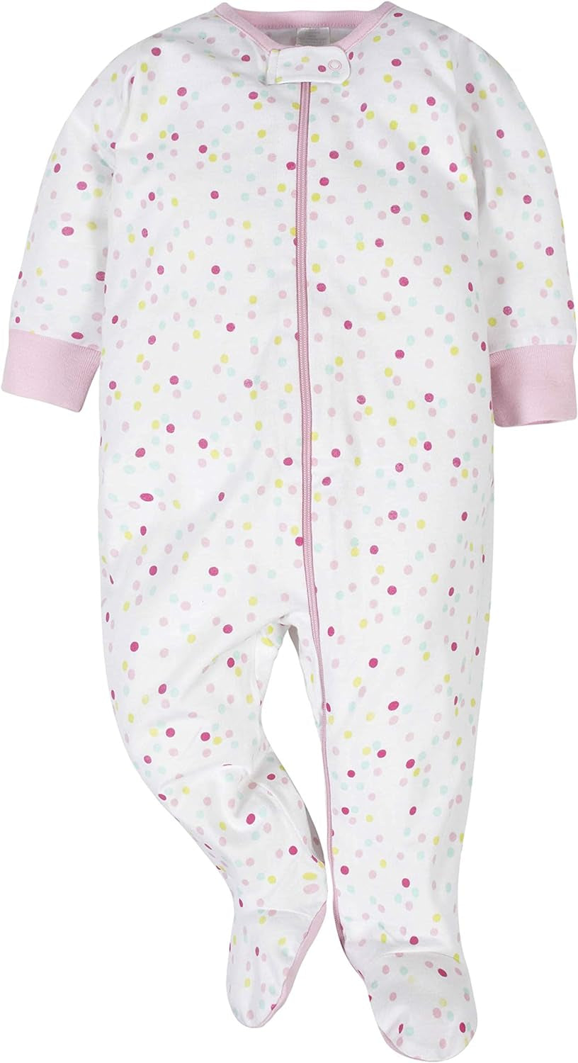 Baby Girls 4-Pack Sleep 'N Play Footies Multi Pack