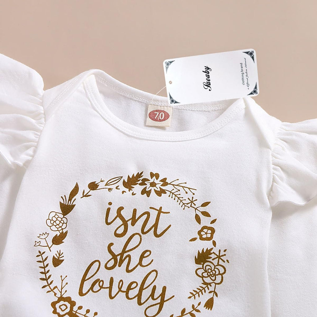 Infant Baby Girl Clothes Newborn Girl Outfit Long Sleeve Romper Pants Set Cute Baby Clothes for Girls Fall/Winter
