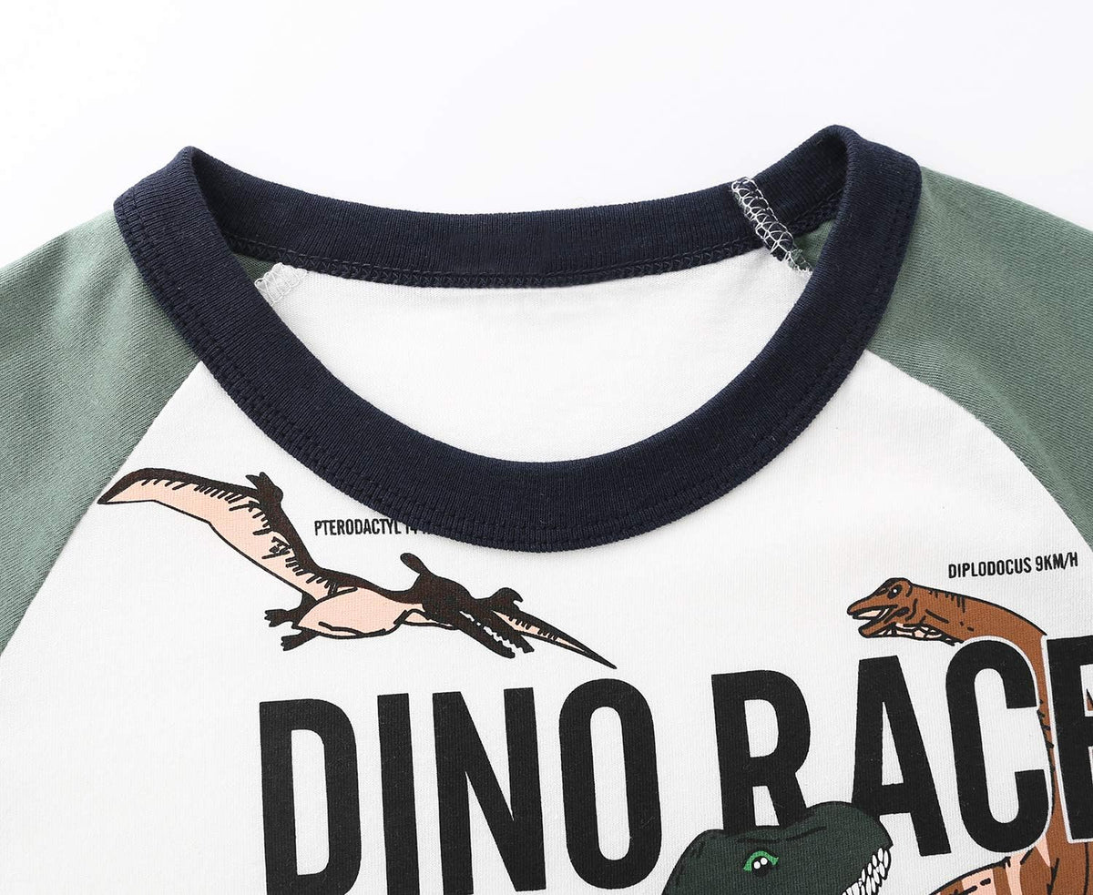 Boys Cotton Long Sleeve T-Shirts T Rex Dinosaur Shirt Graphic Tees