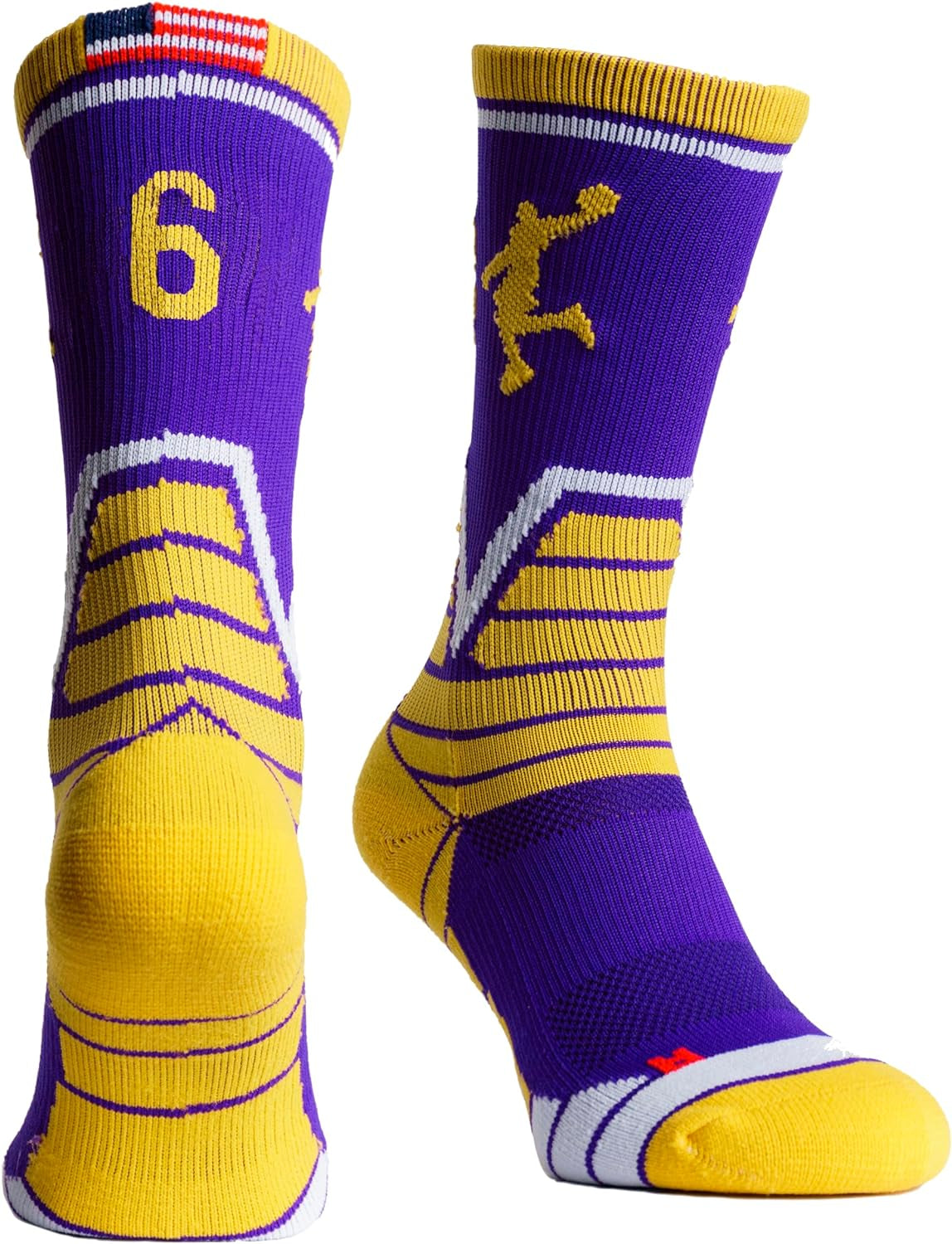 Basketball Socks for Men & Boys Crew Socks with Basketball Arm Sleeve - Made in USA