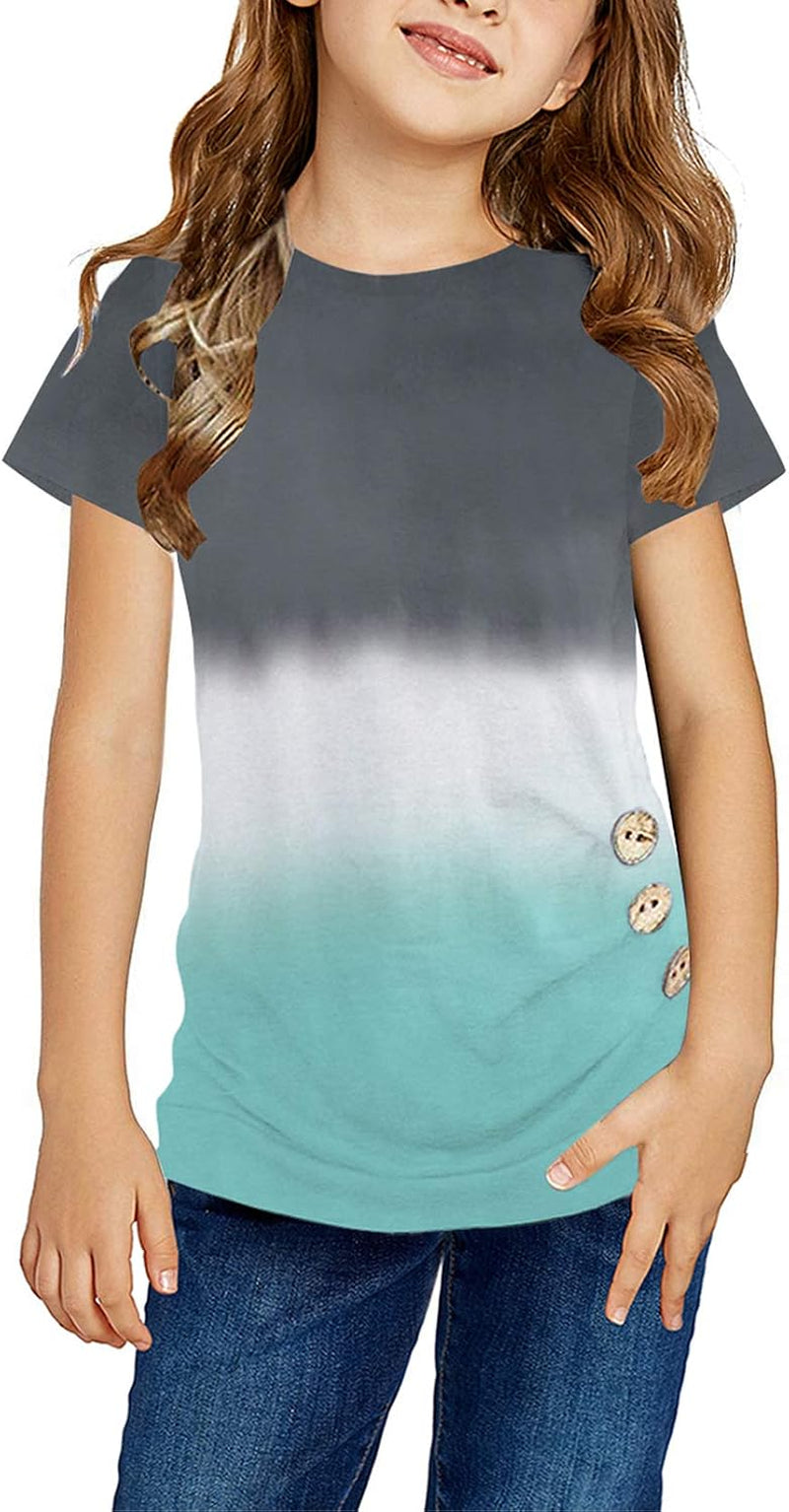 Girls Casual Tunic Tops Knot Front Long Sleeve Loose Soft Blouse T-Shirt Size 4-13