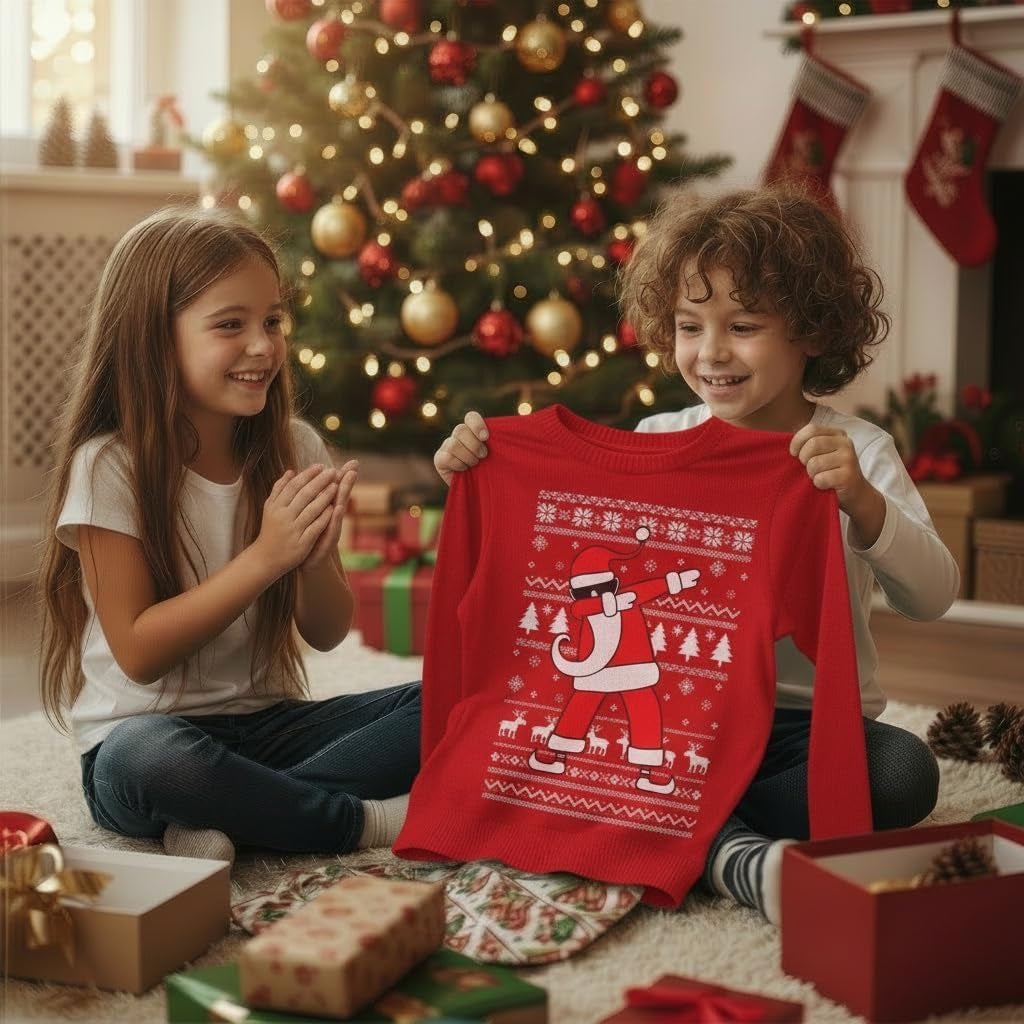 Dabbing Santa Kids Christmas Sweatshirt Boy Youth Ugly Holiday