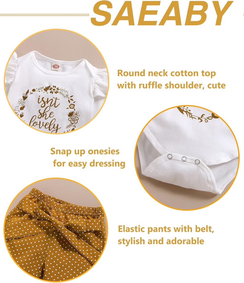 Infant Baby Girl Clothes Newborn Girl Outfit Long Sleeve Romper Pants Set Cute Baby Clothes for Girls Fall/Winter