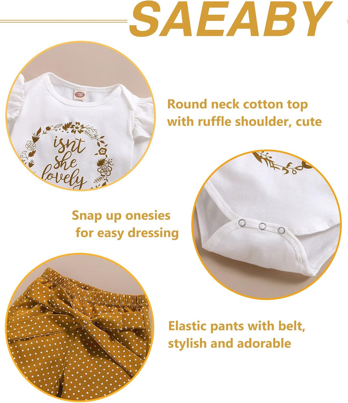 Infant Baby Girl Clothes Newborn Girl Outfit Long Sleeve Romper Pants Set Cute Baby Clothes for Girls Fall/Winter