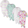 Baby Girls 4-Pack Sleep 'N Play Footies Multi Pack