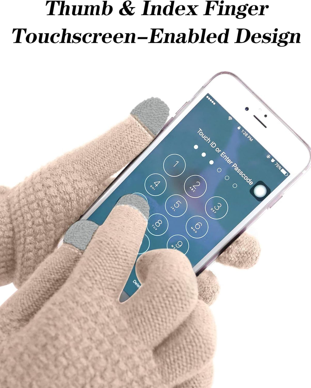 Winter Warm Knitted Scarf Beanie Hat and Gloves Set Men & Women'S Soft Stretch Hat Scarf and Mitten Set